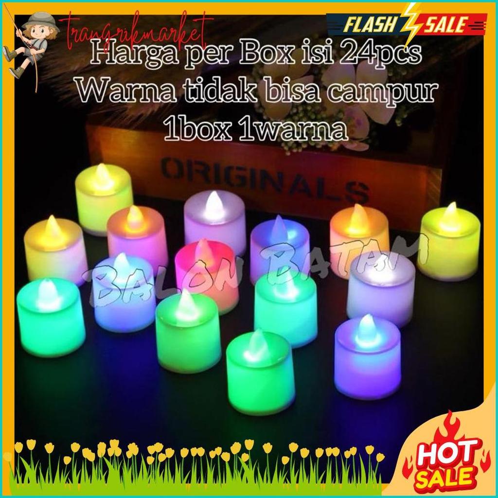 Wajib Punya Grosir Isi 24Pcs Lilin Mini Led / Lilin Elektrik / Lampu Hias Natal