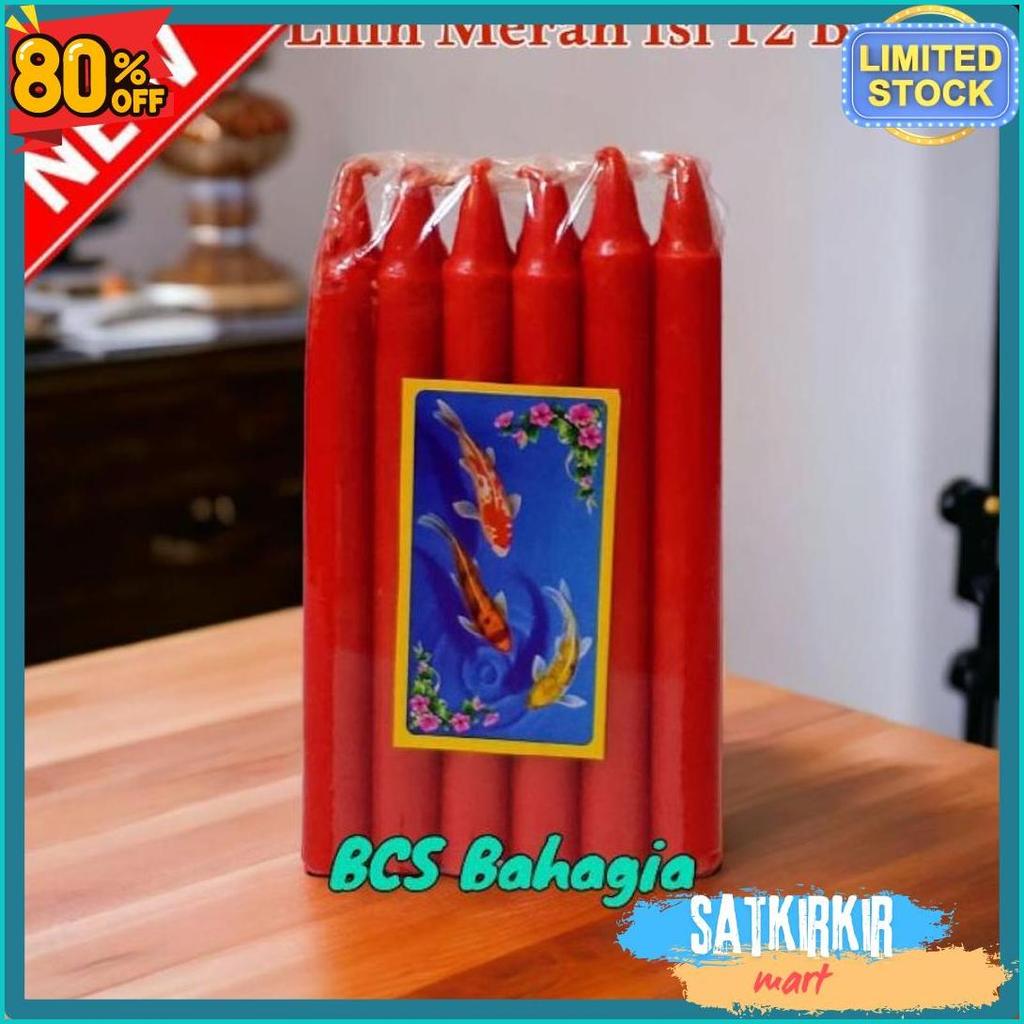 Lagi Diskon Nih Lilin Merah Sembahyang Isi 12 Batang Ukuran Besar / Lilin Sembahyang / Lilin Merah /