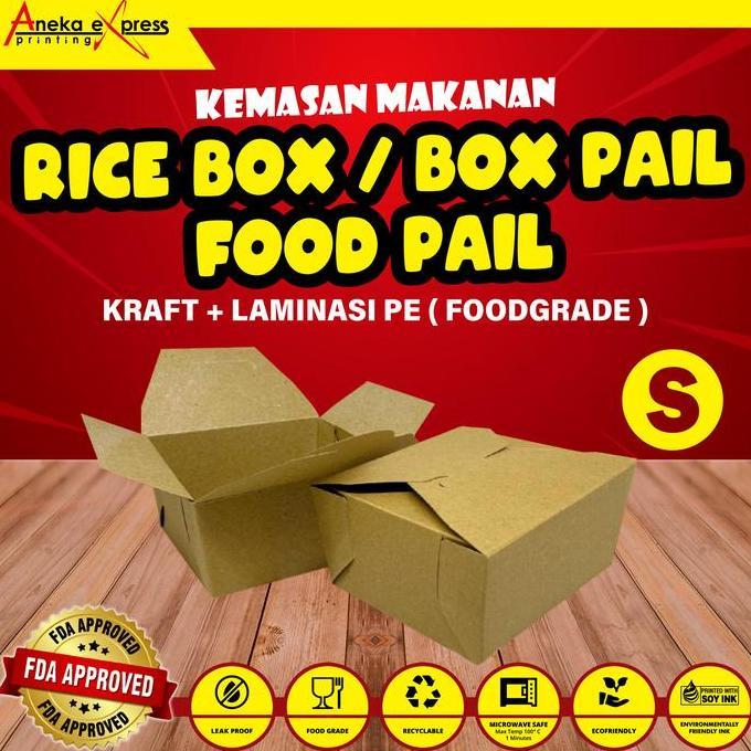 New- Box Pail Food Pail Size S dan M | Paper Rice Box | Kraft Food Grade