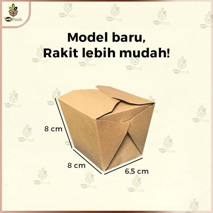 New- Food Pail Paper Medium 10oz Box bento Coklat Kraft 290GSM Laminating M