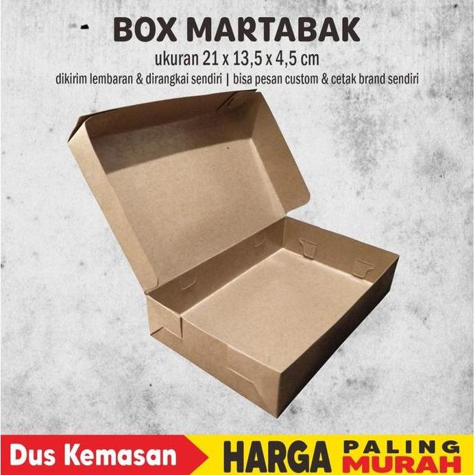 New- KOTAK MARTABAK / BOX MARTABAK KRAFT LAMINASI POLOS ( ISI 10 PCS )