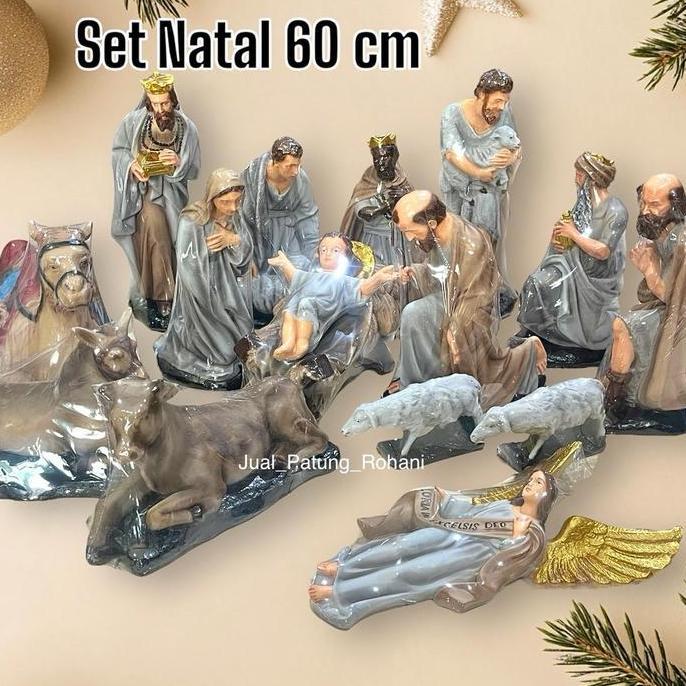 :=:=:=:=] Set Patung Natal 60 cm ( patung tertinggi 60 cm )
