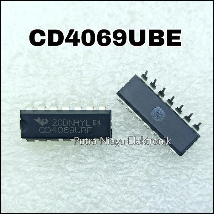 (1) ic CD4069BE Dip 14 pin CD4069 / TC4069 / HEF4069 / HCF4069 putran1a Segera Beli