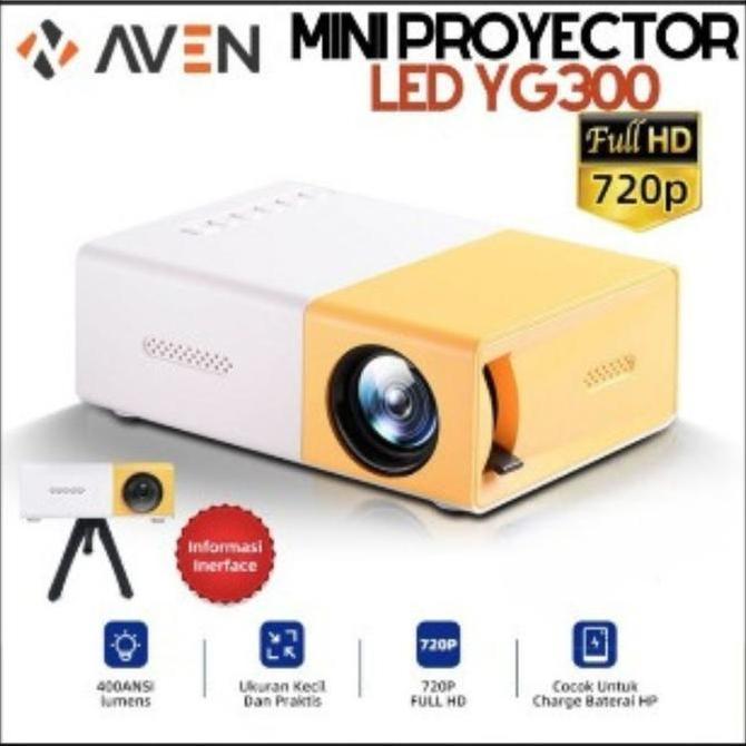 Aven Proyektor Mini Yg300 Pembesar Layar Portable Projector Tv Bioskop