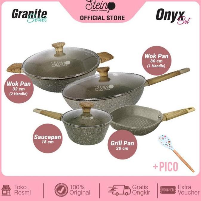 New- Panci Steincookware Paket Onyx Set Panci Stein Granite Onyx