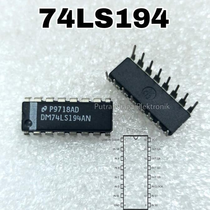 Baru (1) ic TTL 74194 74LS194 Shif Register SN74LS194N DM74LS194AN Dip 16p putran1a