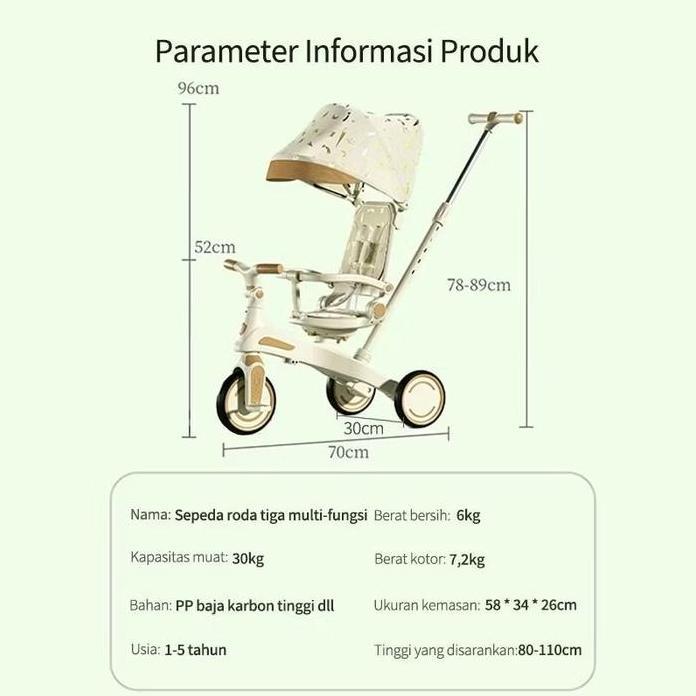 Flybb Sepeda Roda Tiga Kode 16 Anak Sepeda Roda 3 Bayi Tricycle Anak Sepeda Anak New Model Stroller 