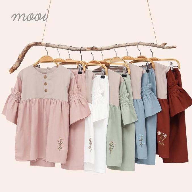 NEW MOOI SETELAN ANAK PEREMPUAN RAYA COLLECTION TISHA TUNIK SET - SIZE S (1-2 YEARS), M (3-4 YEARS) 