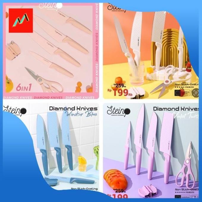 Stein Cookware Diamond Knife Set (Pisau Dapur) - Putih