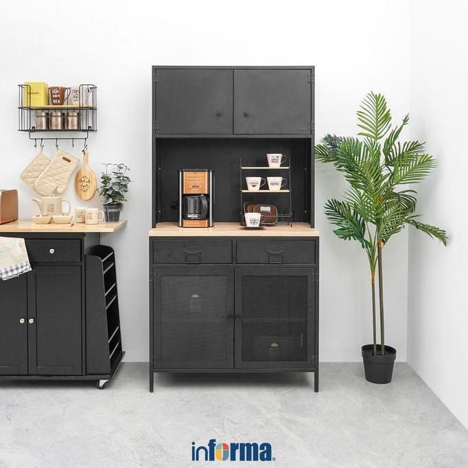 Terlaris Informa Levon Kabinet Dapur High Metal - Hitam