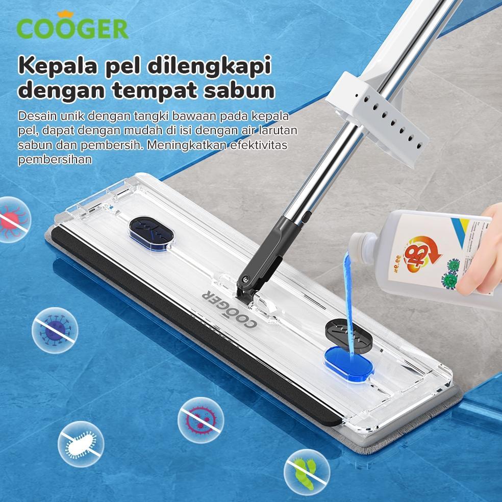 COOGER SURABAYA Alat Pel Lantai Jumbo Mop 3in1 Multifungsi Berdiri + Wiper Microfiber Kain Tebal Pel