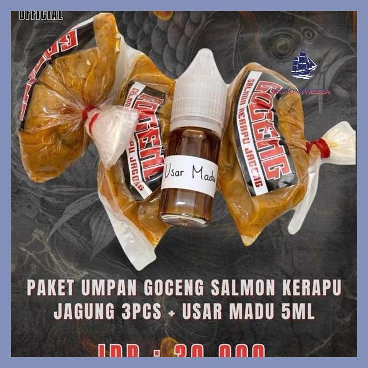 (PANCING) PAKETAN UMPAN GOCENG KRAPU JAGONG + USAR MADU 5ML PRIVASI AMAN