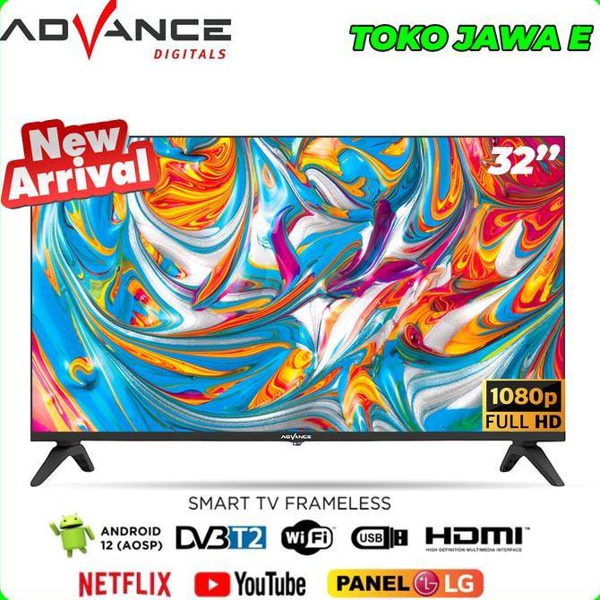 Terlaris Android Tv Advance Adv-3203A 32 Inch - Full Hd Tv Digital Tv Frameless - Panel Dari Lg