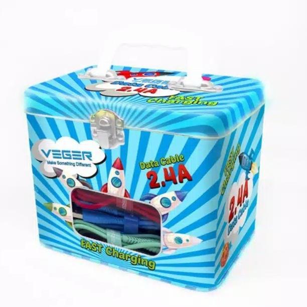 Kabel Data VEGER V110 MICRO 1 Toples isi 40 Pcs 1M Fast Charging Original veger