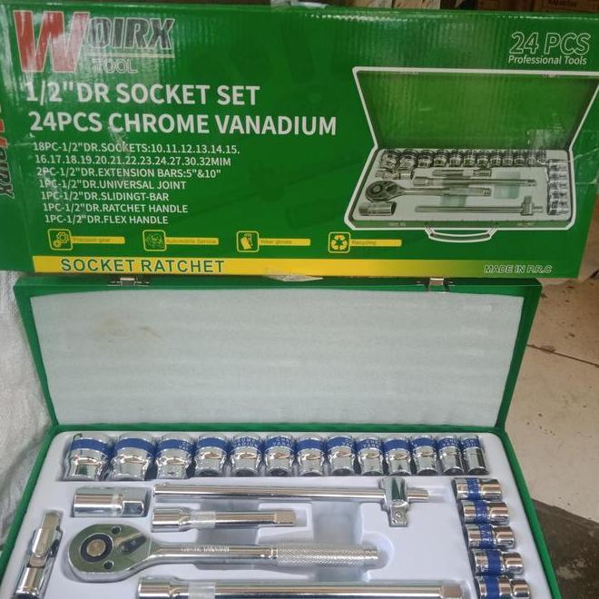 Kunci Sok Woirx 24 Pcs Sok Set 10 32 Mm Crv 12 Dr Soet Set 24Pcs
