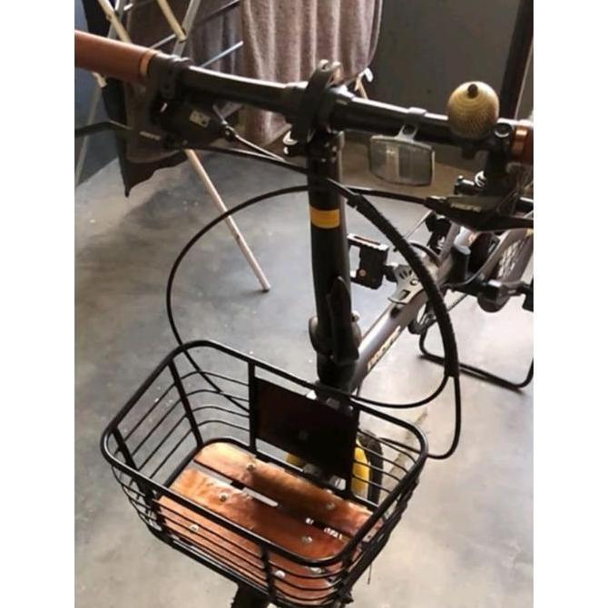 KERANJANG SEPEDA LIPAT FRONT BLOK (KERANJANG KLASIK ALAS KAYU)