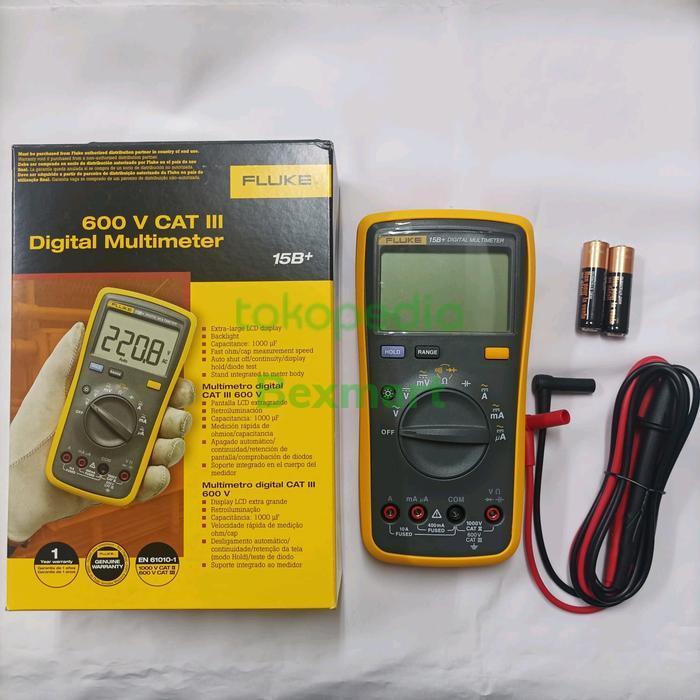 Fluke 15B+ Digital Multimeter Multitester Avometer Fluke Original Dan Terpercaya