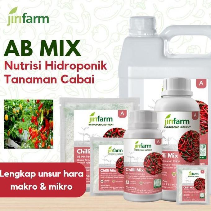 AB Mix Konsentrat Pupuk Nutrisi Hidroponik Sayuran Daun Bunga Buah Cabai