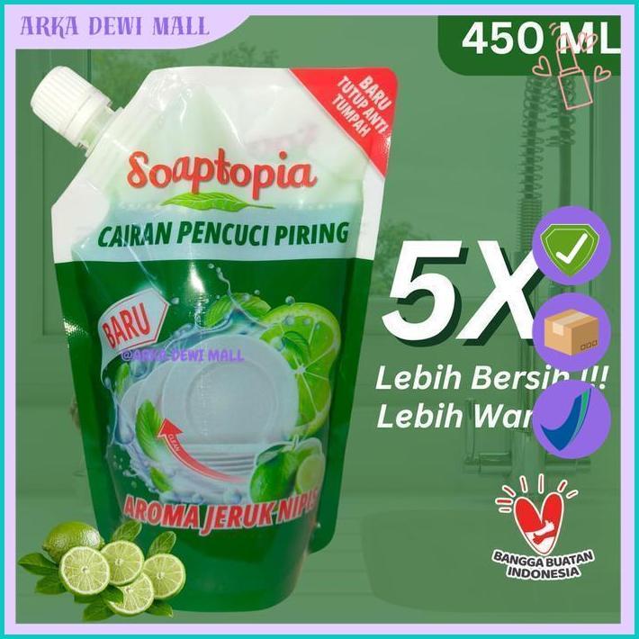 SOAPTOPIA CAIRAN PENCUCI PIRING AROMA JERUK NIPIS - SOAPTOPIA SABUN CUCI PIRING BAHAN BERKUALITAS 
