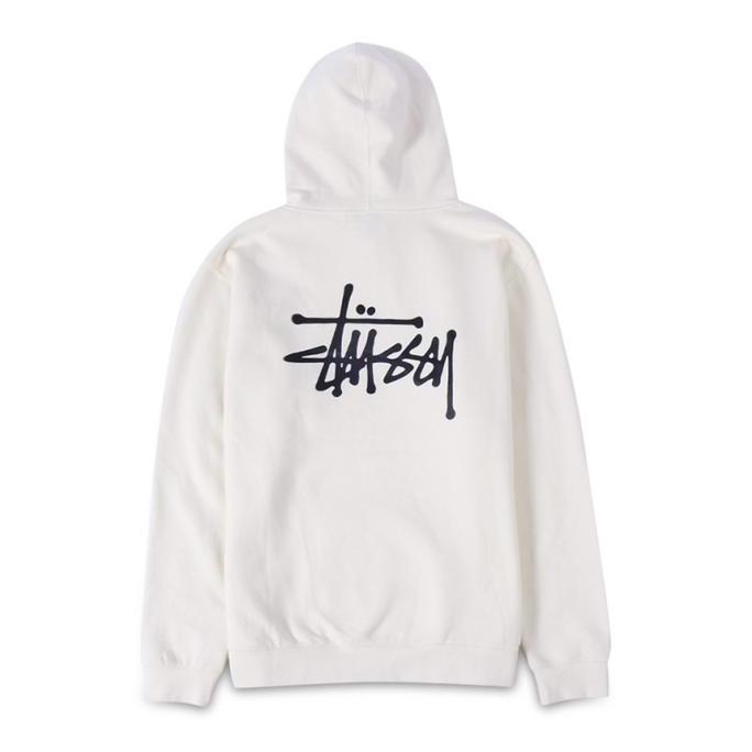 Stussy Basic Stock Logo White Hoodie - ORI FULLTAG