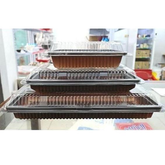 New- Tray Box Tempat Mika Persegi Panjang Brownies Kue Bolu Cake 1 pc