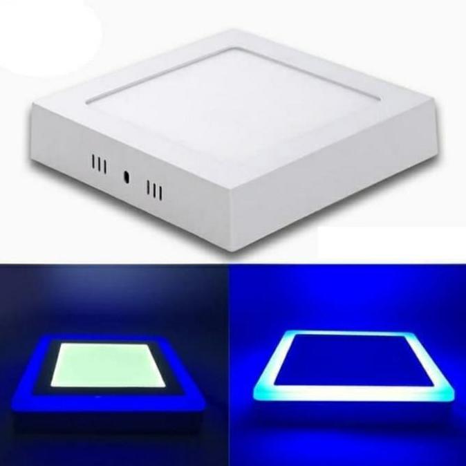 Lampu Downlight LED Panel Kotak 2 Warna 3 W 3 Watt Putih Biru Inbow