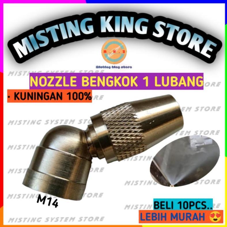 Promo Cod Nozzle Kuningan Sprayer Elektrik Bengkok 1 Lubang Misting Nozle Spuyer Kabut Knapsack Nose