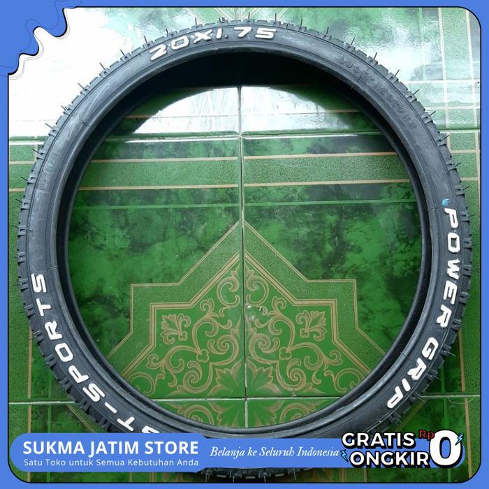 BAN LUAR SEPEDA 20 X 1.75 2.125 175 20X1.75 20X175 20X2.125 LUCKY STONE POWER GRIP TREAD HITAM TERHI