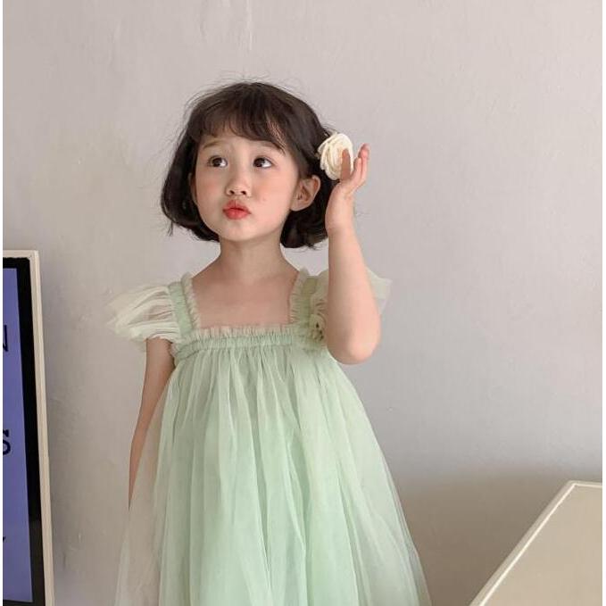 New- 0-4th DRESS anak pesta TUTU MINT SAGE GREEN HIJAU Pastel IMPORT- Baju Baby Bayi Anak Gaun Tile 