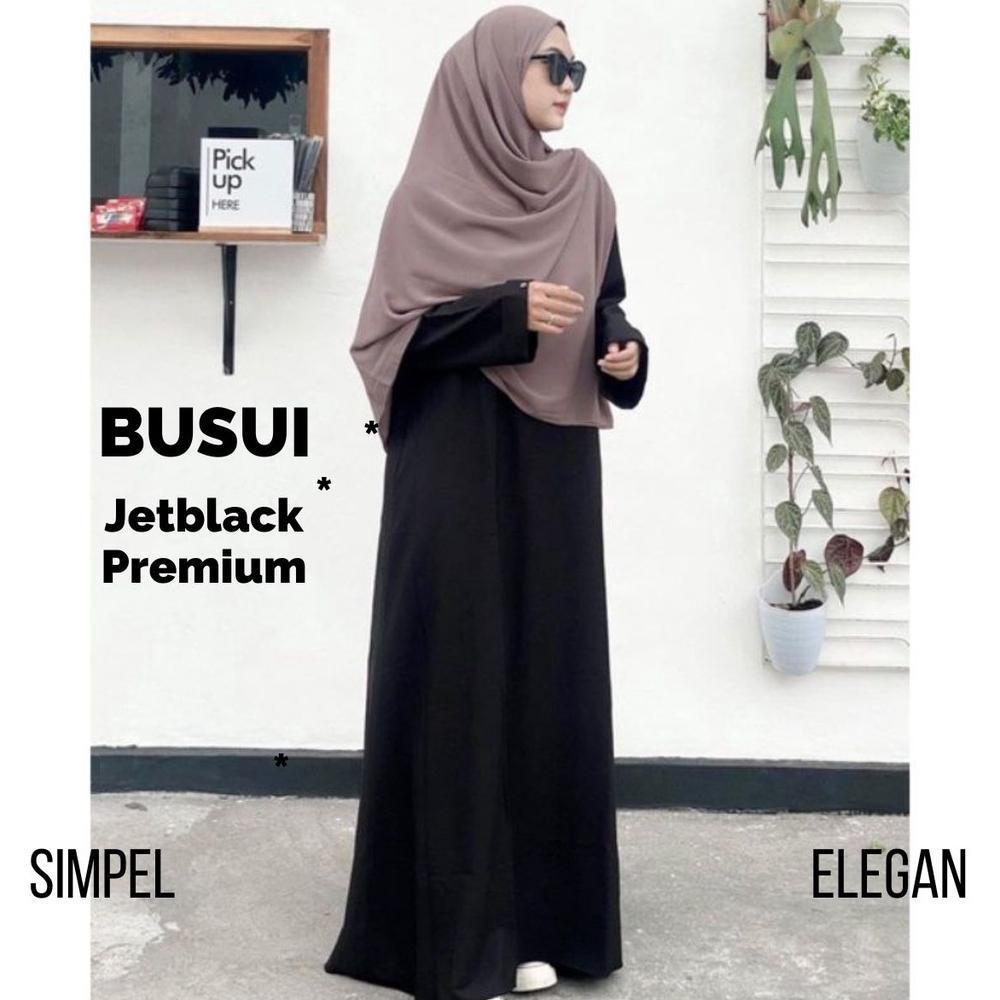 AH FORMOSA Exclusive Casual Abaya Hitam Polos Busui Turkey Abaya Fatimah Bahan JetBlack Lembut Arab 