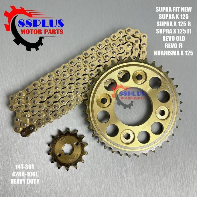 GEAR GIR SET PAKET SUPRA FIT NEW SUPRA-X 125 REVO FIT BLADE Gold Helm