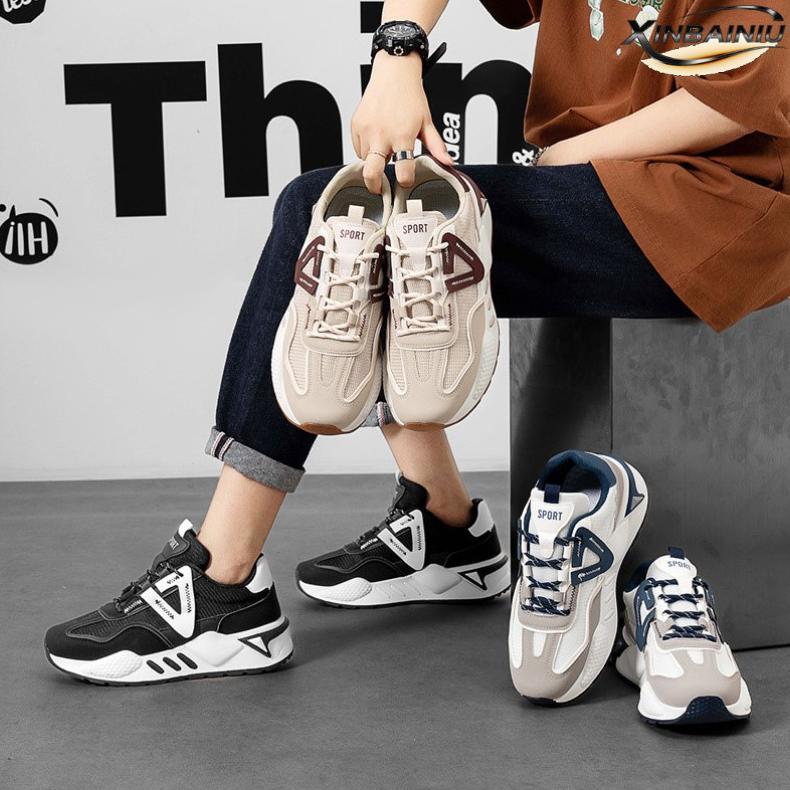 Gallery - Xinbainiu Sepatu Sneakers Pria Sport Olahraga Anti Licin Tinggi 5/10Cm Premium