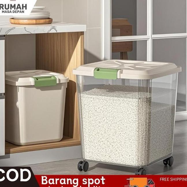 Dispenser Beras Estetik Rice Box 25Kg Tempat Beras 5 Kg Aesthetic Tempat Beras Aesthetic Storage Tem