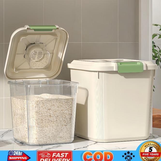 Tempat Beras 10 Kg Tempat Beras Transparan Tempat Beras 5 Kg Tempat Beras Anti Kutu Dan Semut Tempat