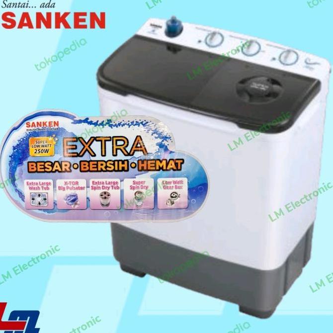 Ready SANKEN Mesin Cuci 2 Tabung 7 kg TW8808F / TW 8808F Grey/Violet