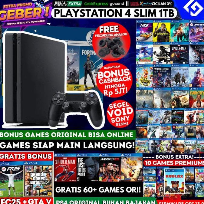 PS4 Slim 1TB Ori dan Bergaransi/Playstation/PS 4 bukan Fat/Pro