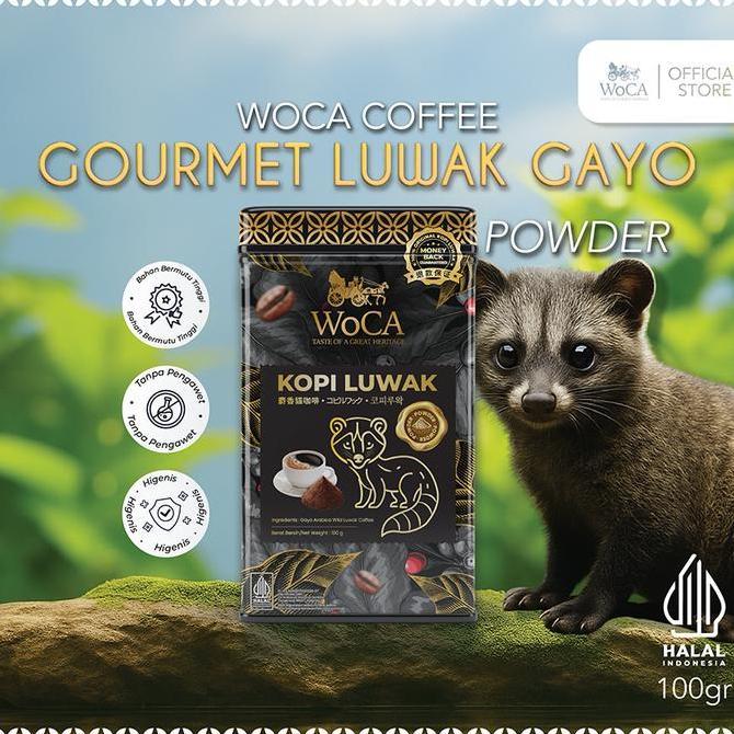 GRASIHENDY - WOCA GOURMET LUWAK GAYO COFFEE TIN 1GR - KOPI BUBUK PREMIUM
