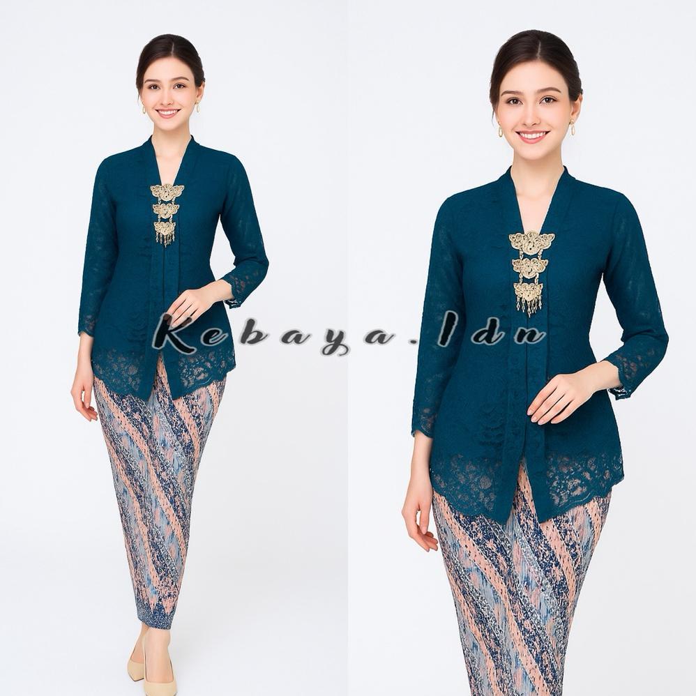 (Free Bross) Kebaya Brokat Floy Kartini - Kebaya Modern - Kebaya Wisuda - Kebaya Hitam - Kebaya Pest