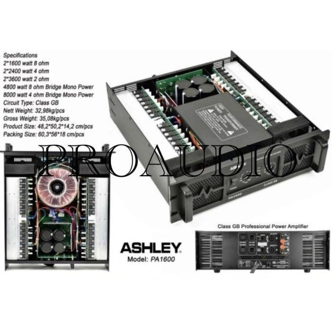 Power Amplifier Ashley PA1600 PA 1600 Class GB ORIGINAL Ashley