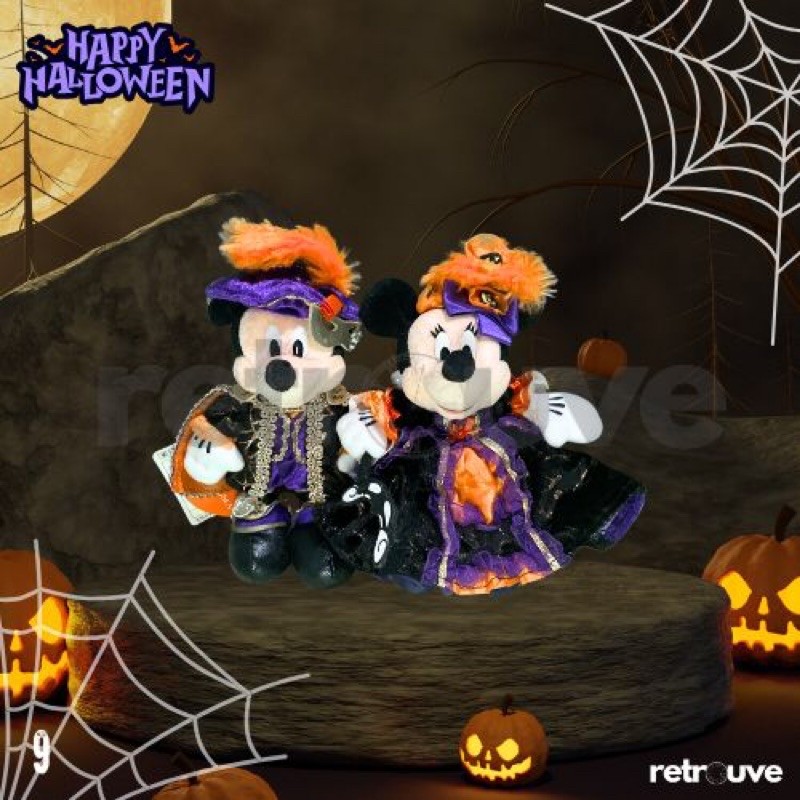 Mickey & Minnie Halloween Keychain Plush Tokyo Disney Resort (TDR)