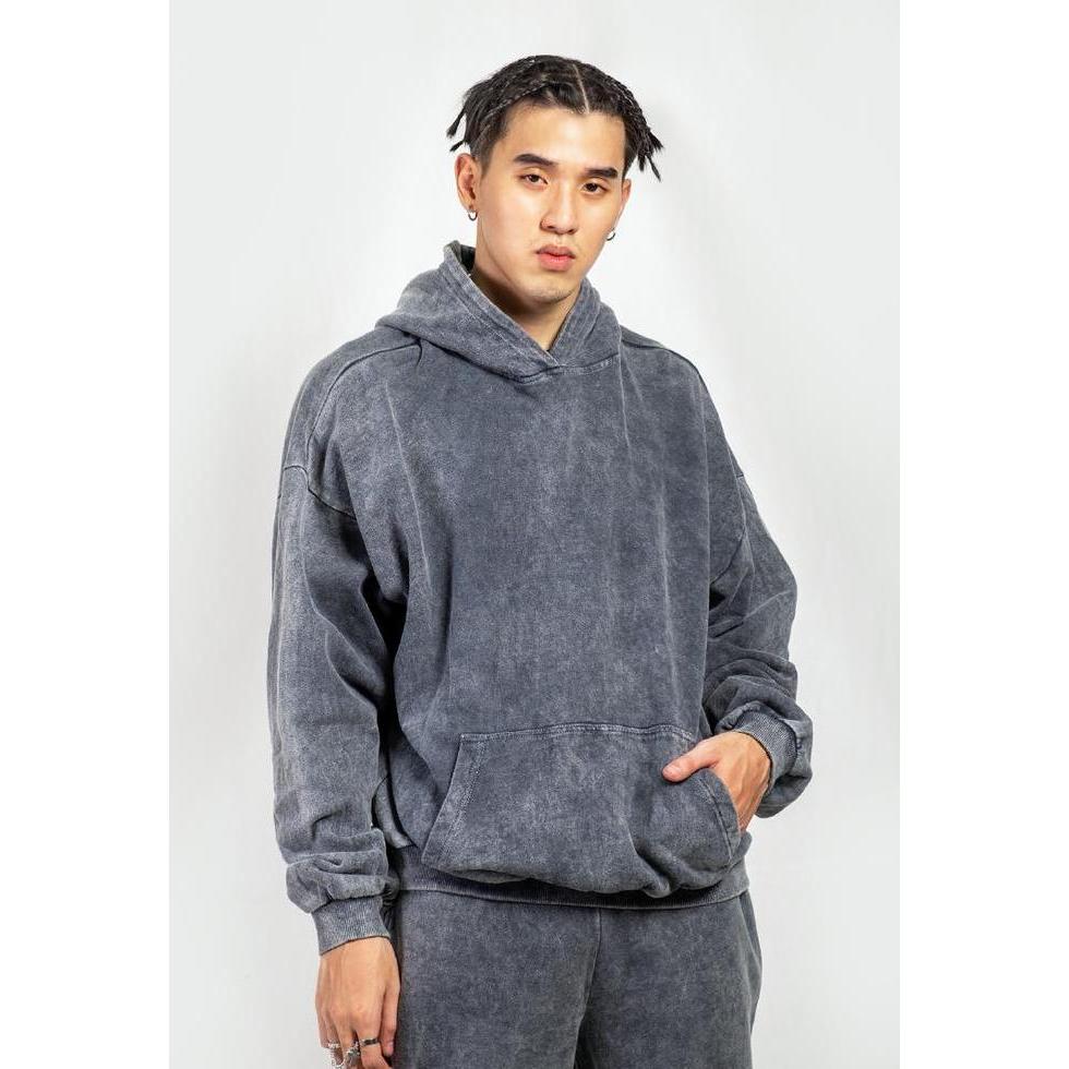 OCWA OVERSIZED WASHED BLACK HOODIE
