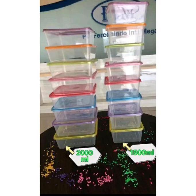 Thinwall 2000 Ml Square + Tutup Warna Clear Merek Envi Premium Harga 25 Pcs