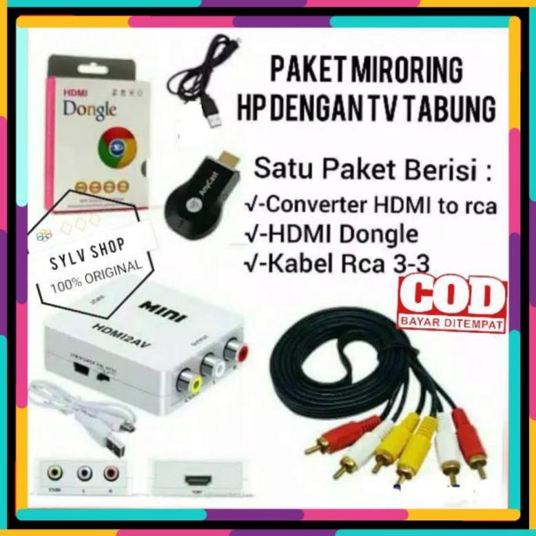 PAKET ANYCAST DONGEL UNTUK KE TV TABUNG ANYCAST MIRORRING HP KE UNTUK TV TABUNG LED LCD DONGLE WIFI 