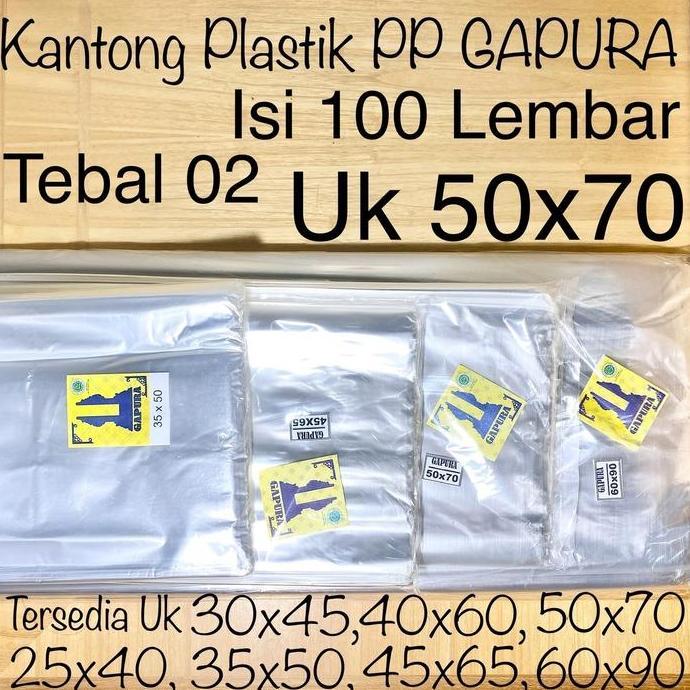 [Isi100] Plastik Laundry Gapura 50x70 Tebal 02 / Kantong Plastik PP Laundry 50x70x02 / Plastik Opp T