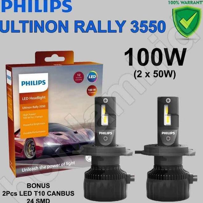 Led Philips H11 Ultinon Rally Lampu Led Mobil 100 Watt 9 Lumens