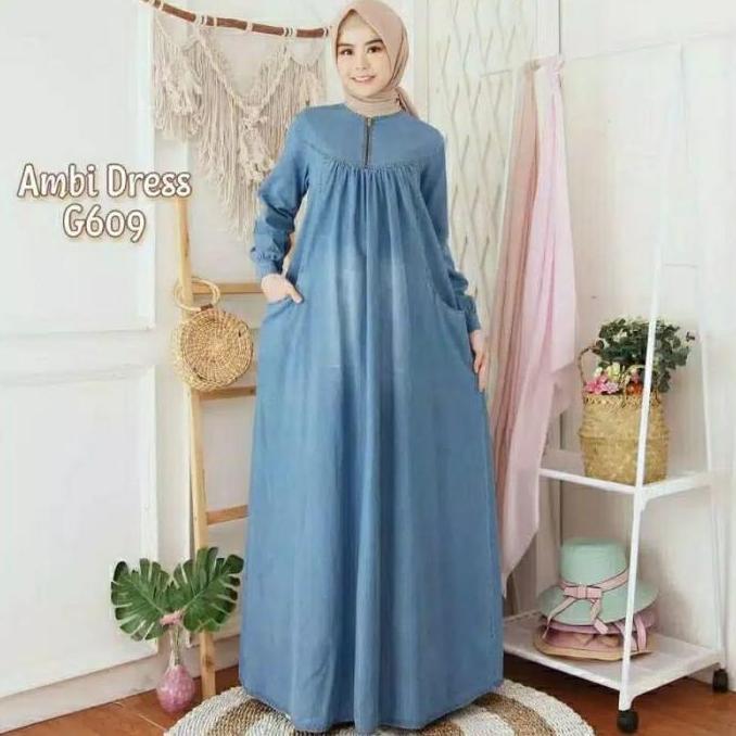 New- Gamis Jeans Elena Size S M L XL XXL / Dress / Baju Muslim / Pakaian Wa