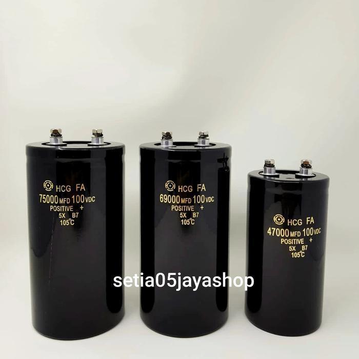 Capasitor Kapasitor Elco Elko 47000Uf 69000Uf 75000Uf 100V Hcg Origina Original Dan Terpercaya