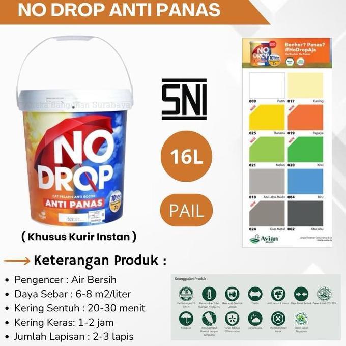 HARGA DISC - No Drop Anti Panas 20kg ( 16liter) pail | cat anti bocor waterproof