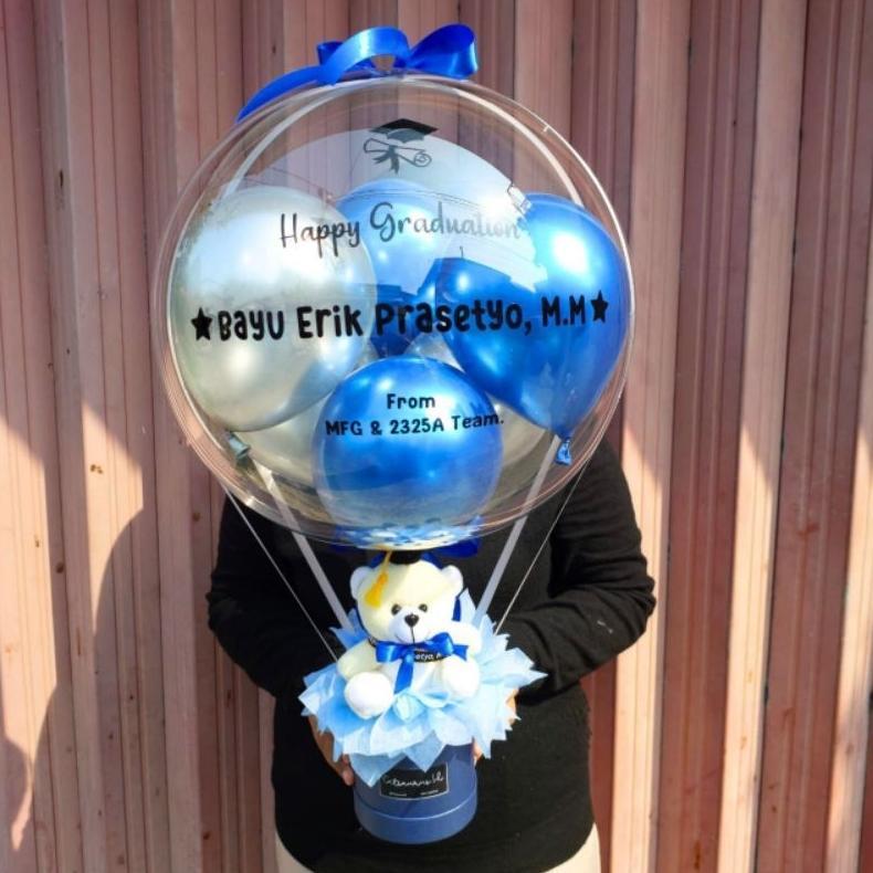 Buket Balon Boneka Wisuda Bucket Balon Ordysary Florist