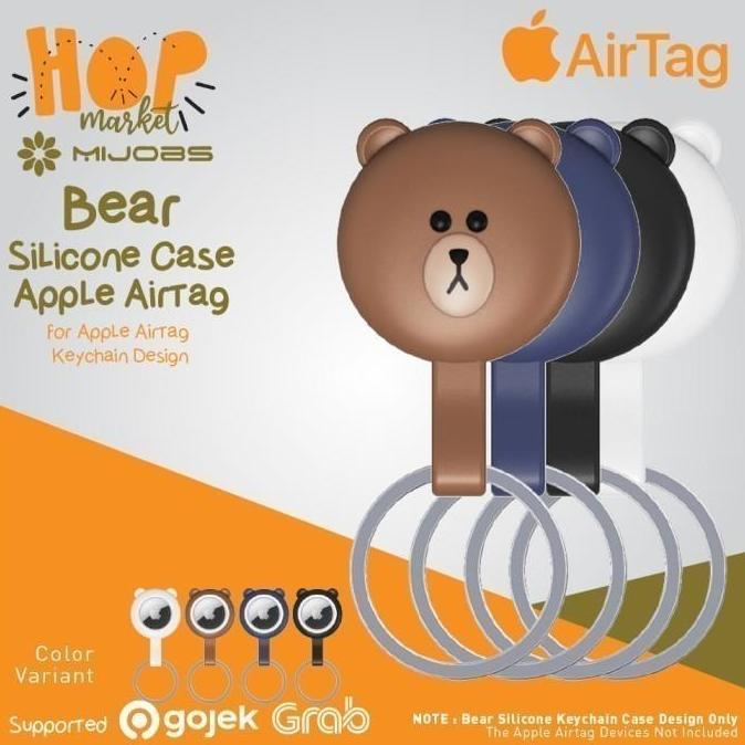 New- MIJOBS Gantungan Kunci Silicone Bear u/ Apple AirTag Case Cover Casing